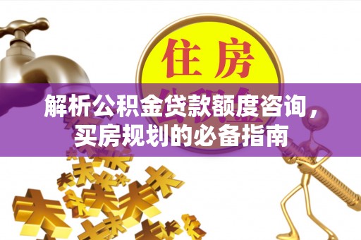 金塘解析公积金贷款额度咨询，买房规划的必备指南