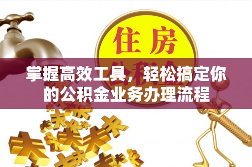 金塘掌握高效工具，轻松搞定你的公积金业务办理流程