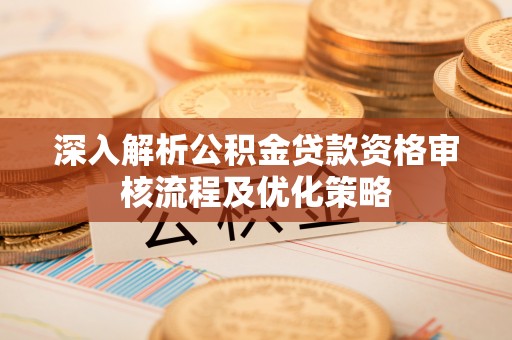 金塘深入解析公积金贷款资格审核流程及优化策略