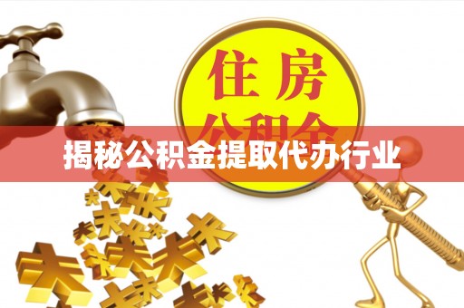金塘揭秘公积金提取代办行业