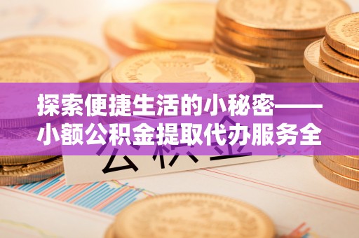 金塘探索便捷生活的小秘密——小额公积金提取代办服务全解析
