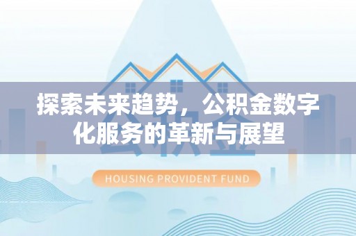 金塘探索未来趋势，公积金数字化服务的革新与展望